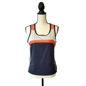 Tail Tech womens blue orange white tennis golf scoop neckline tank top size L